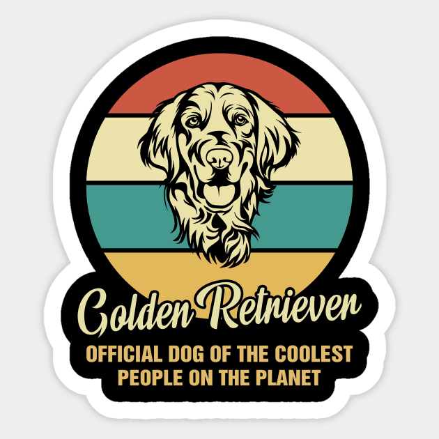 Funny Golden Retriever Dog Vintage Retro T-Shirt Gift Official Dog Of The Coolest People On The Planet Sticker by BilieOcean